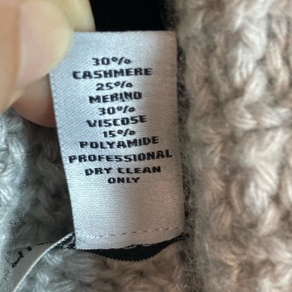 Autumn cardigan blanket sweater soft cozy Cashmere blend light grey size medium - Picture 10 of 10